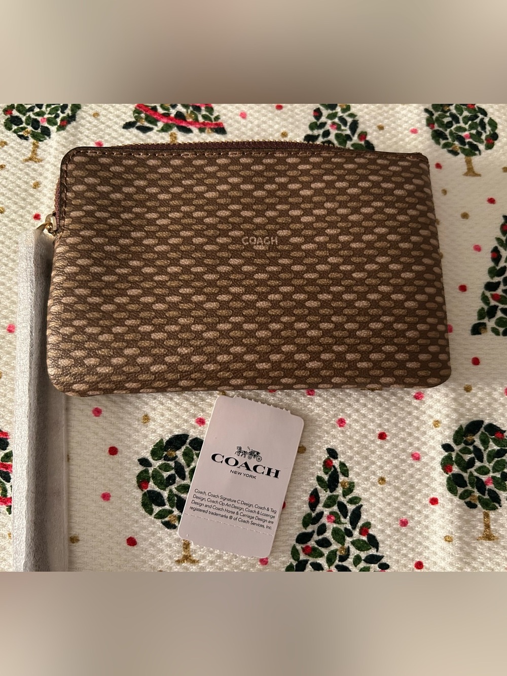 Coach 35869 Legacy Signature Zip Wristlet Card Holder New